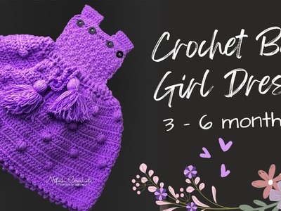 Crochet dress for girls. toddlers 3-6 months