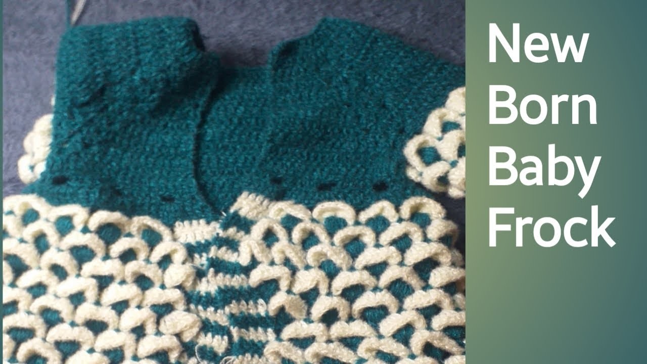 Crochet Woolen Frock For Baby girl Part 2. Baby girl woolen dress. new born baby woolen frock.