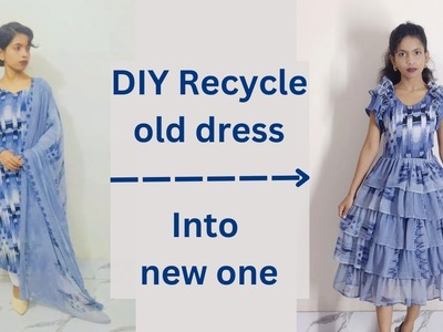 Diy 5 layer Tops from old kameez and dupatta easy recycle  sewing projects