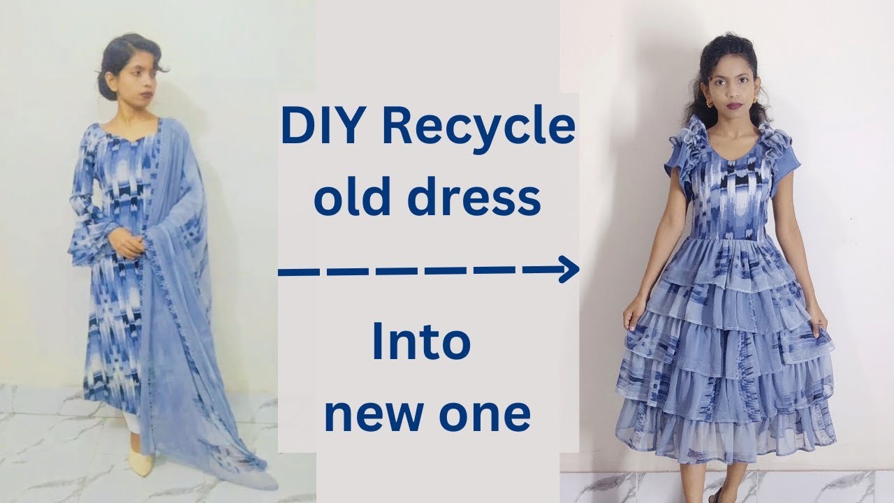 Diy 5 layer Tops from old kameez and dupatta easy recycle  sewing projects