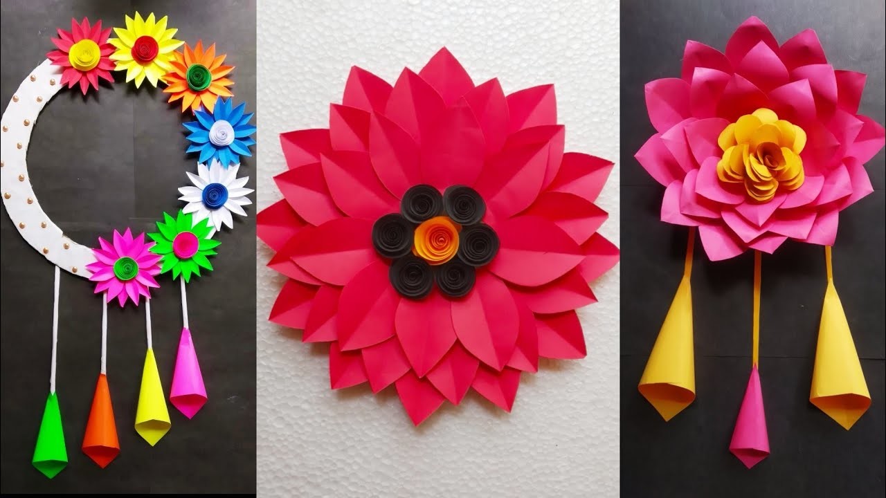 Diy beautiful paper flower wall hanging|wall hanging decoration ideas|diycraft|@Rudipapercraftlover