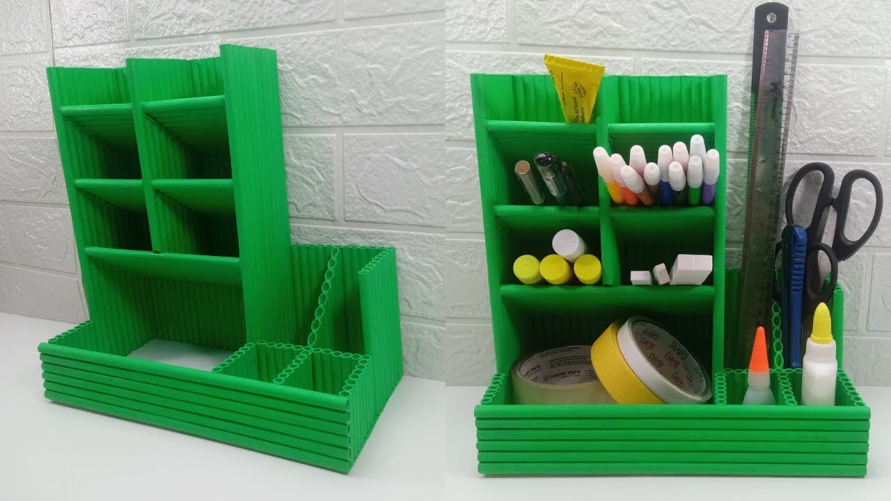 DIY Desktop Pen Organizer With Waste Paper | Pen Holder Organizer | Waste Paper Crafts