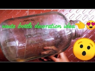 Diy glass bottle decoration idea.Home decoration idea.Diy decoration idea.best out of waste idea