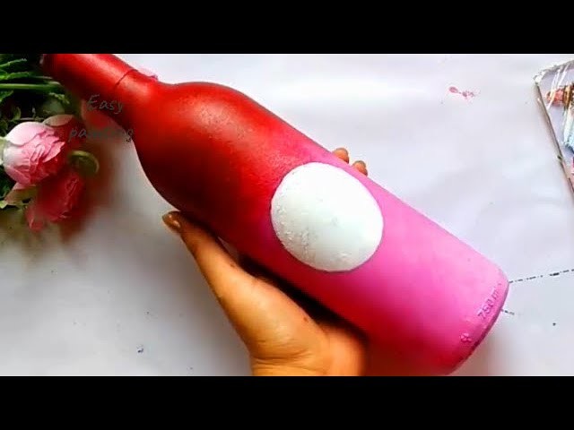 DIY Glass bottle painting. Bottle designing and decor. Easy Bottle decoration painting| bottle art
