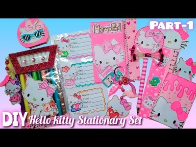 DIY Hello kitty Stationary Set part-1 | How to make Hello kitty Stationary Set | School Supplies