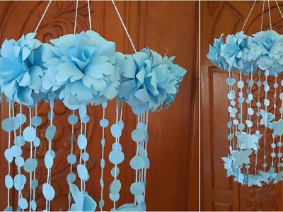 Diy home decor | easy craft idea | hanging flowers on the wall