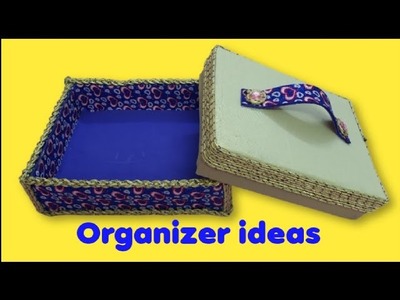 Diy organizer with cardboard box || cardboard crafts