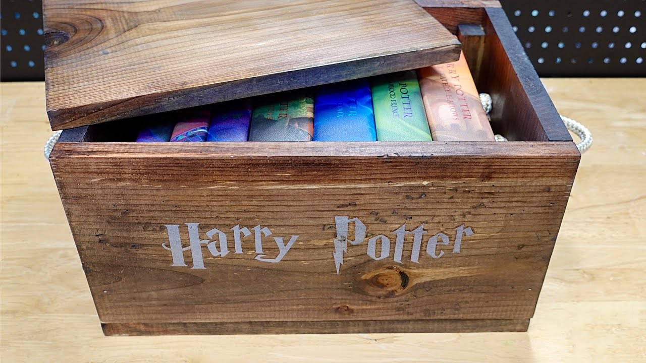DIY Wood Crate for Harry Potter Book Collection