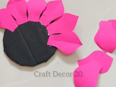 Easy Paper Flower Wall Hanging. Paper Craft for Home Decoration. DIY Wall Decor