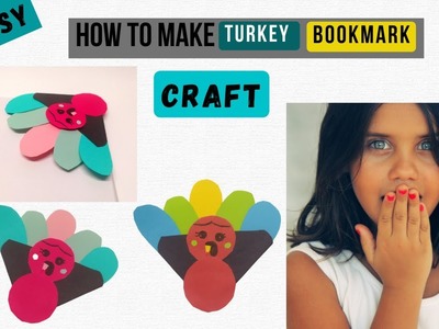 Easy turkey bookmark corner | cute bookmark ideas | easy turkey bookmark DIY | corner bookmark craft
