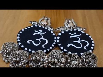 Fabric earring#diy shivratri special earring#how to make fabric earring#please support my channel