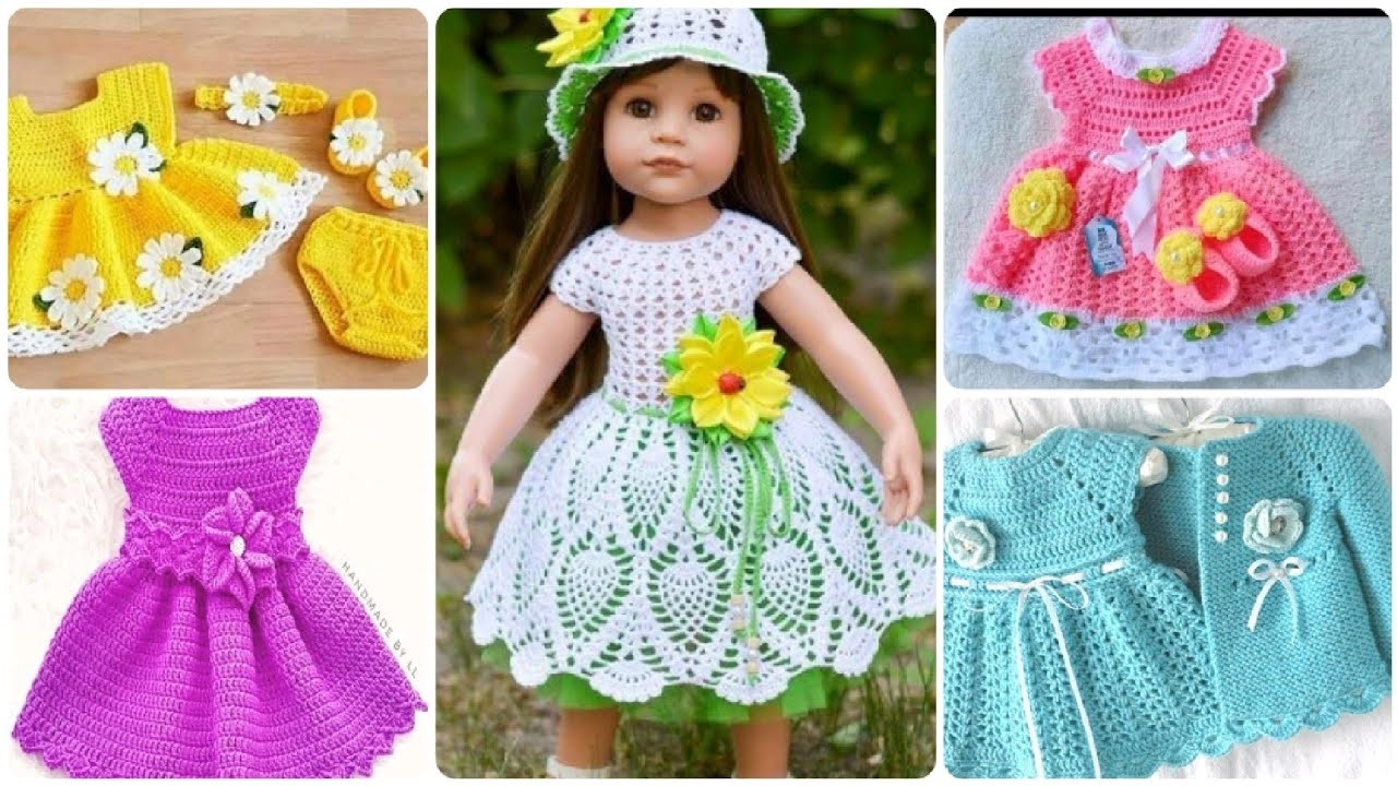 Fabulous and Unique kids baby girls frocks designs.Crochet baby sweater pattern designs