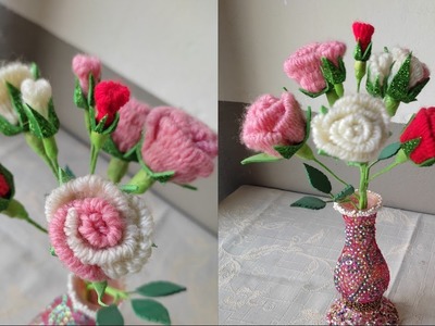 Flower Making Idea| How To Make Flowers From Wool| DIY Wool Flowers Making