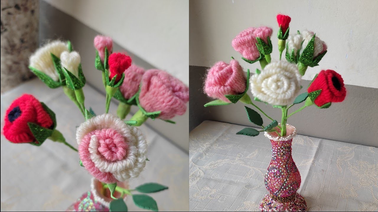 Flower Making Idea| How To Make Flowers From Wool| DIY Wool Flowers Making