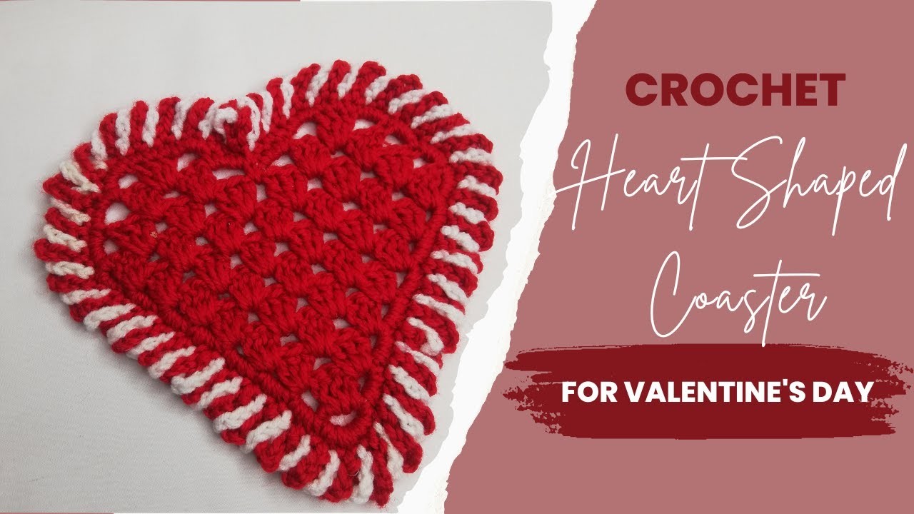 How to crochet a heart shaped coaster Valentine's Day|Easy Tutorial & Pattern|Afristylz Yarns