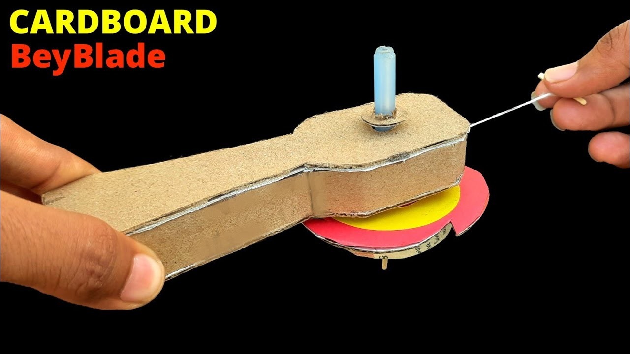 How to make bey blade , cardboard toy making , best spinning toy , best newspaper toy , Easy project