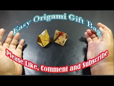 How to make Easy Origami Gift Bag - DIY Paper Gift Bag - Afta Craft