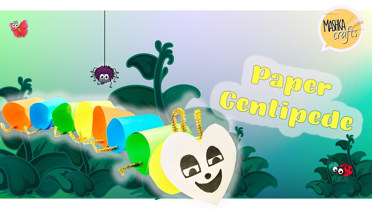 How To Make Easy Paper Centipede - KIDS craft - Craft Ideas