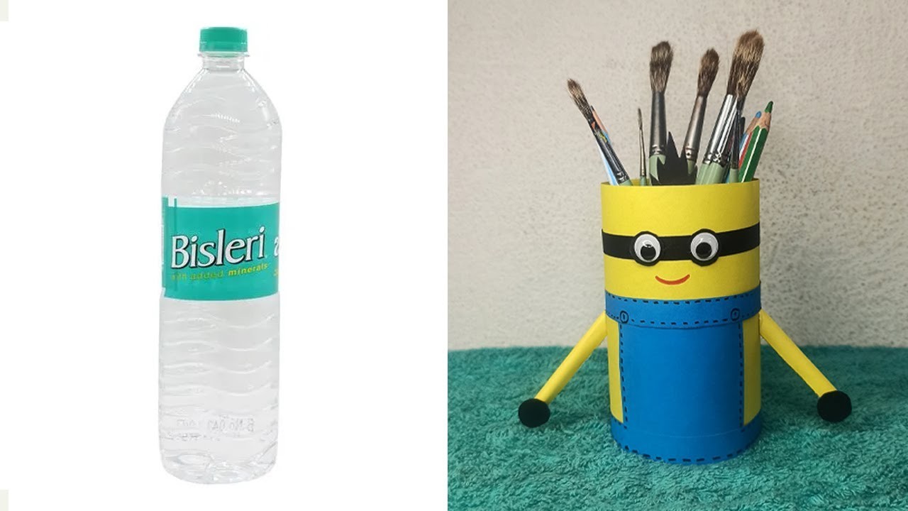 How to make pen stand from plastic bottle craft idea | bast out for wast | DIY | #craft #penstand