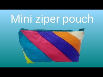 How to make pouch with waste cloth  | mini zipper pouch tutorial video 38