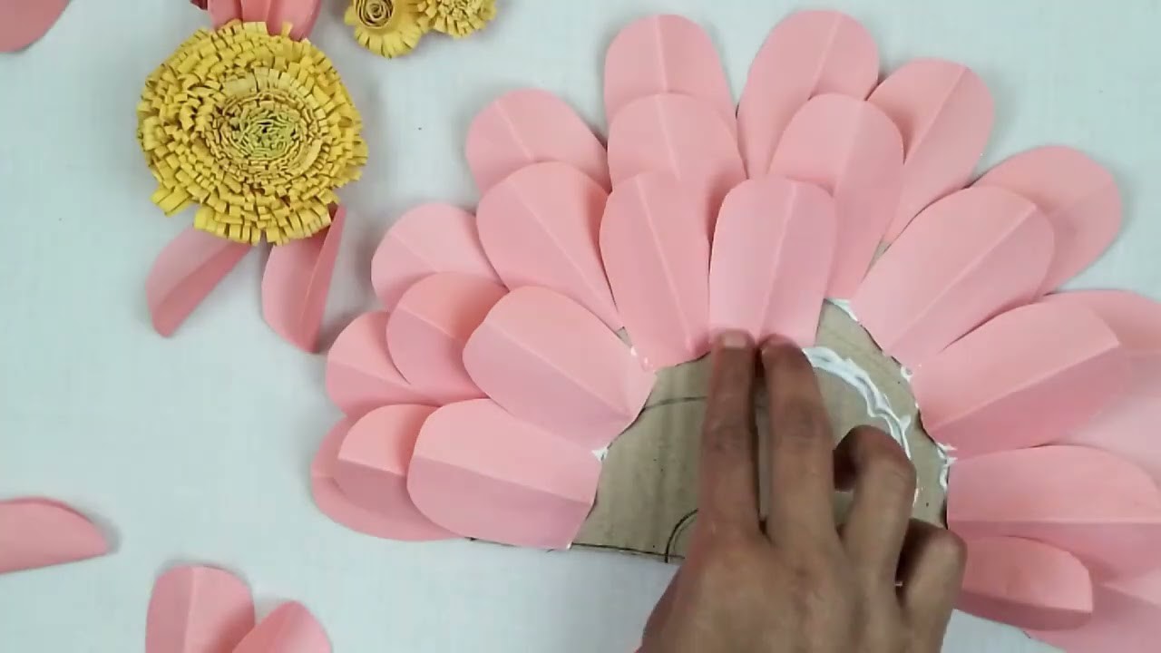 How to Make wall hanging flower| Easy Wall Decoration Ideas | Paper craft | DIY Wall Decor | Craft