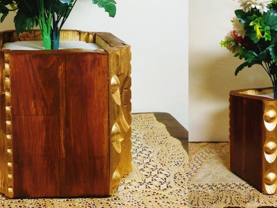 How to make wood craft design|Flower Vase |DIY|Room Decoration.  #woodworking #youtubeshorts