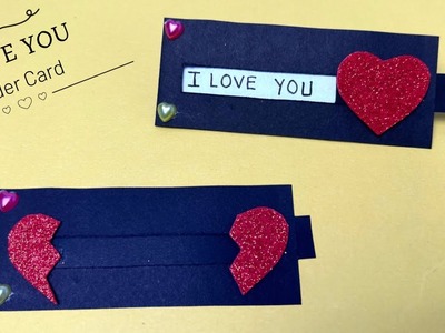 Kaydırmalı Kalpli Kart Yapımı | Sevgililer Günü Kartı | I Love You Slider Card