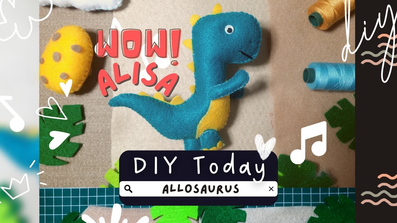 Membuat Boneka Flanel Dinosaurus ALLOSAURUS untuk Pemula [DIY is Fun] Dino World Creations is Fun