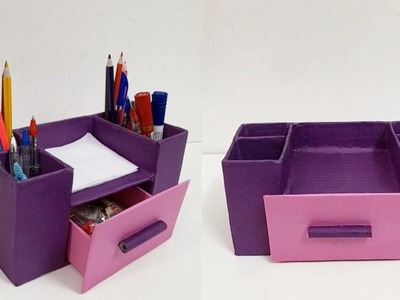 Organizer by cardboard. pen holder organizer. cardboard craft