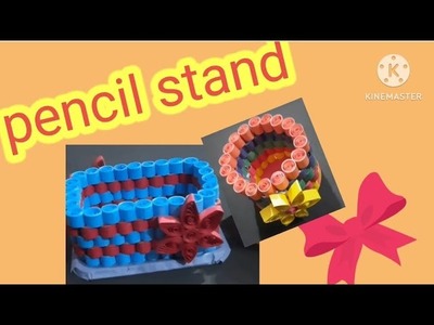 Paper se pancil stand kasse banaye . pencil stand craft paper easy