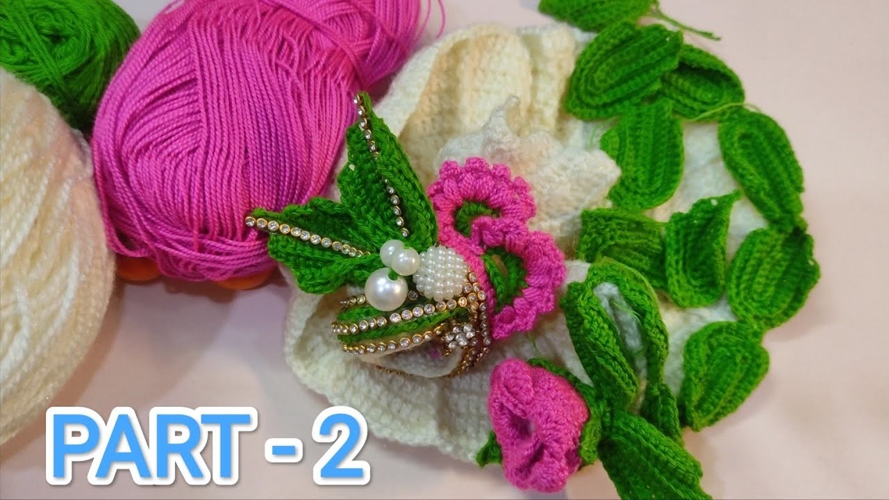 Part - 2 How to make unique designer crochet mukut.pagdi, Laddu gopal dress, kahna ji crochet dress