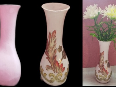 Plastic Botal Flower Vase Making.Diy New Design Botal Flower Vase