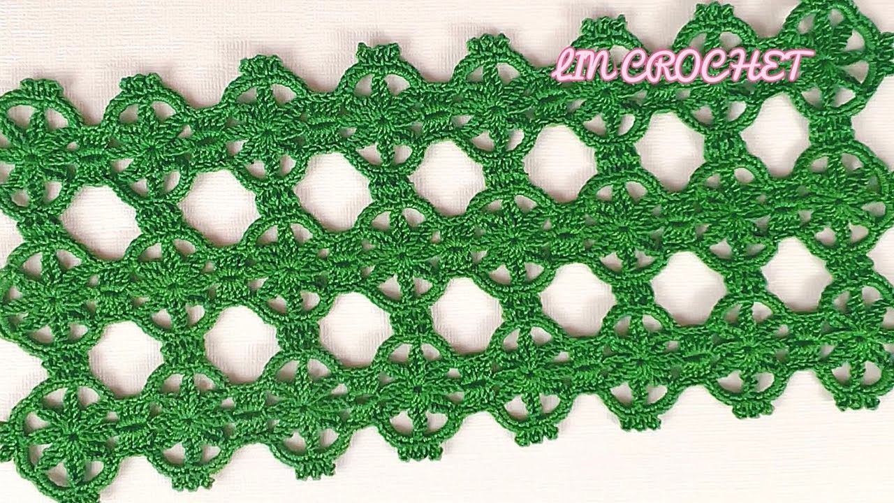 Pretty Crochet ???? Lace Pattern for Runner Table Dress Shawl Border and Interim   2 of 2