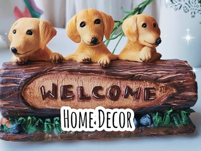 Puppies Showpiece Home Decor | Using Air Dry Clay | Clay Craft Ideas | Cardboard Crafts