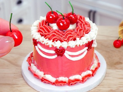 ???? Sweet Miniature Buttercream Cherry Cake Decoration | 1000+ Miniature Aesthetic Ideas Cake