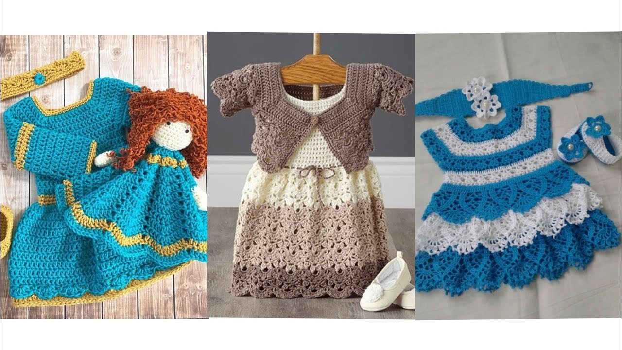 Unique & collection decent crochet knitting.baby girl frocks.style & pattern