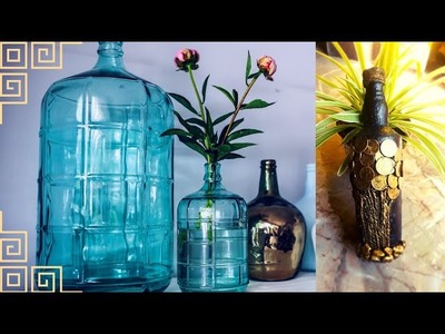 Very beautiful bottle decoration idea | waste bottle reuse idea | Glass bottle art #bottleart #diy