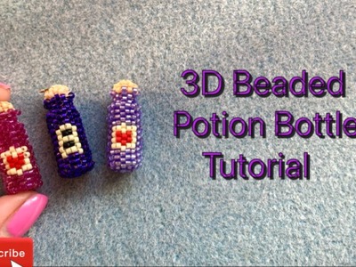 3D Love potion bottle beading tutorial, peyote stitch beaded bottle