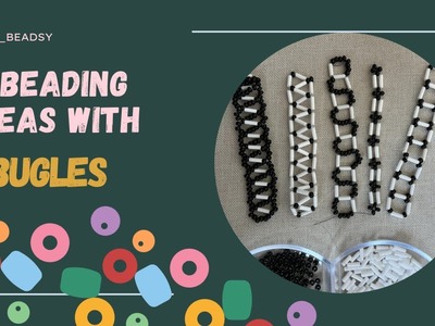 5 Beading ideas with bugle seeds | Black-white beading patterns for bracelets.rings.necklaces