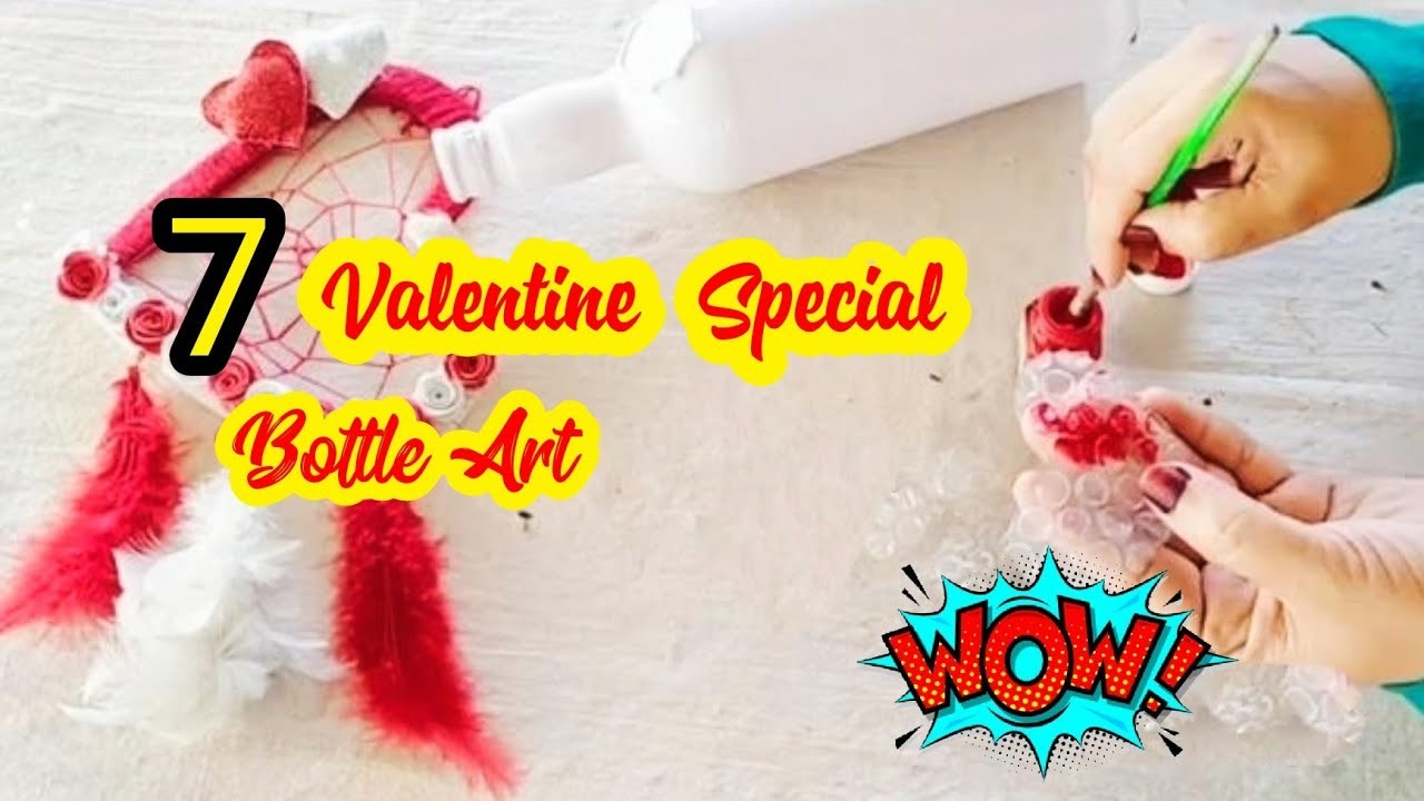 7 Valentine Special Bottle Art. Easy Bottle Decor.Simple Design Bottle Painting.PALMCRAFT EP 468