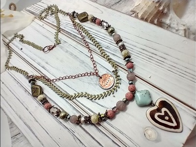 All Heart Boho Necklace Made With Jesse James Beads