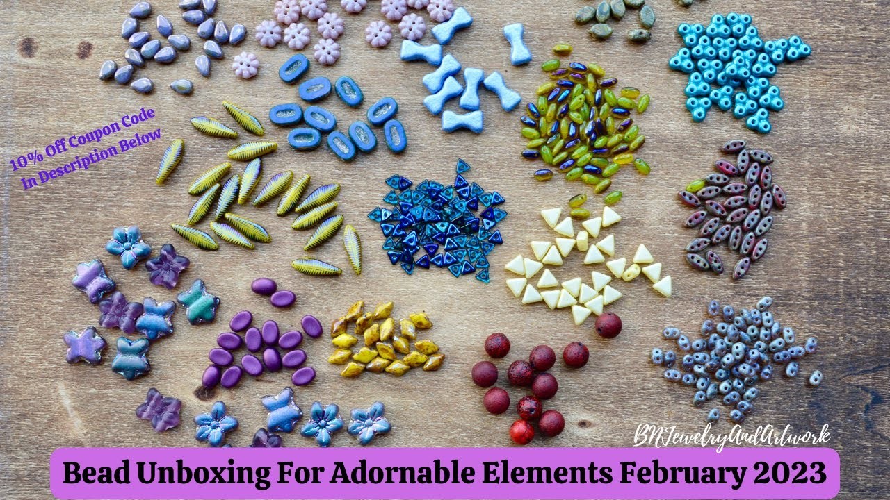 Bead Unboxing for Adornable Elements For February 2023 Episode-150 #beads #unboxing #jewelry #diy