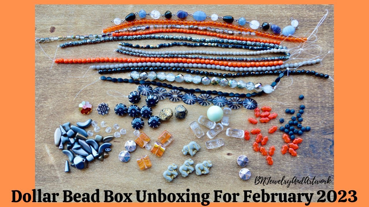 Bead Unboxing For Dollar Bead Box February 2023-Episode 149 #beads #unboxing #jewelry #tutorial