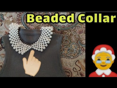 ????Beaded DIY Collar Tutorial???????? beginners friendly 4 flower pearl collar; assembled on any clothes ???? ????