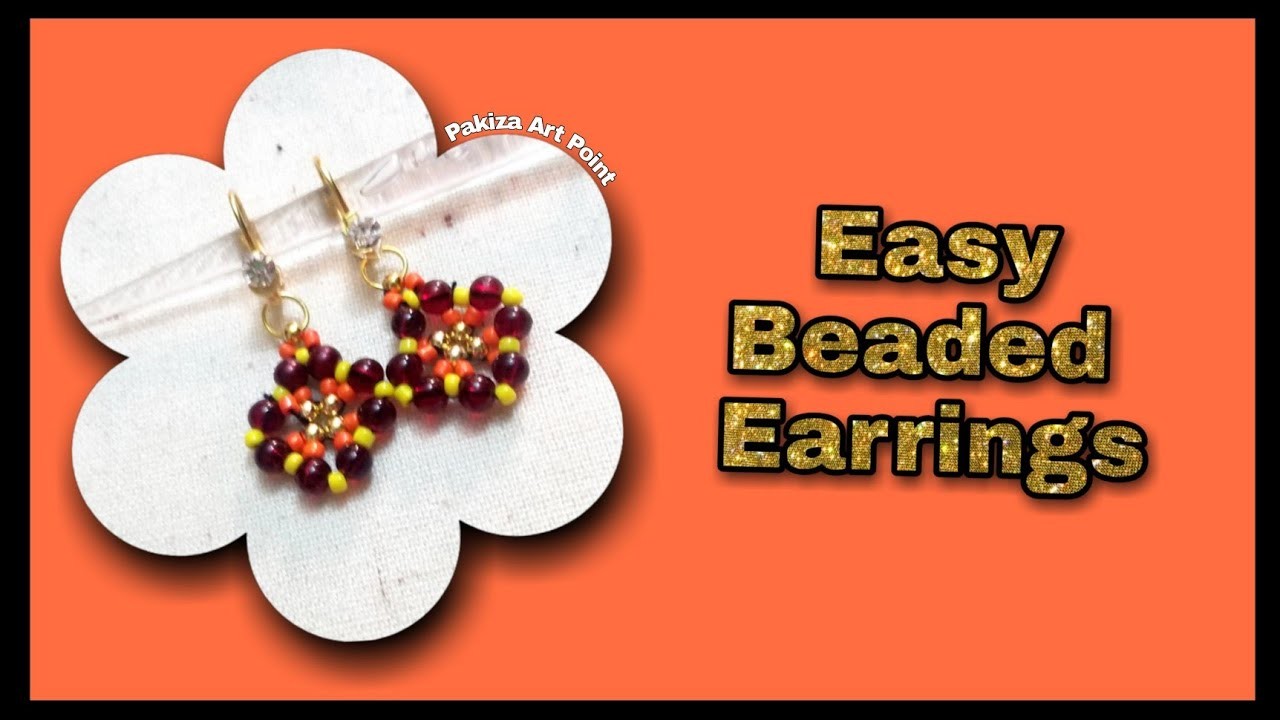 Beaded Earring Tutorial || Square Earrings free pattern. How to make beaded earrings.
