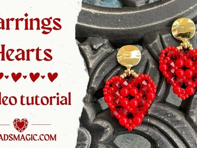 Beaded earrings tutorial. Beaded heart tutorial. DIY earrings. DIY heart. Valentine´s day tutorial
