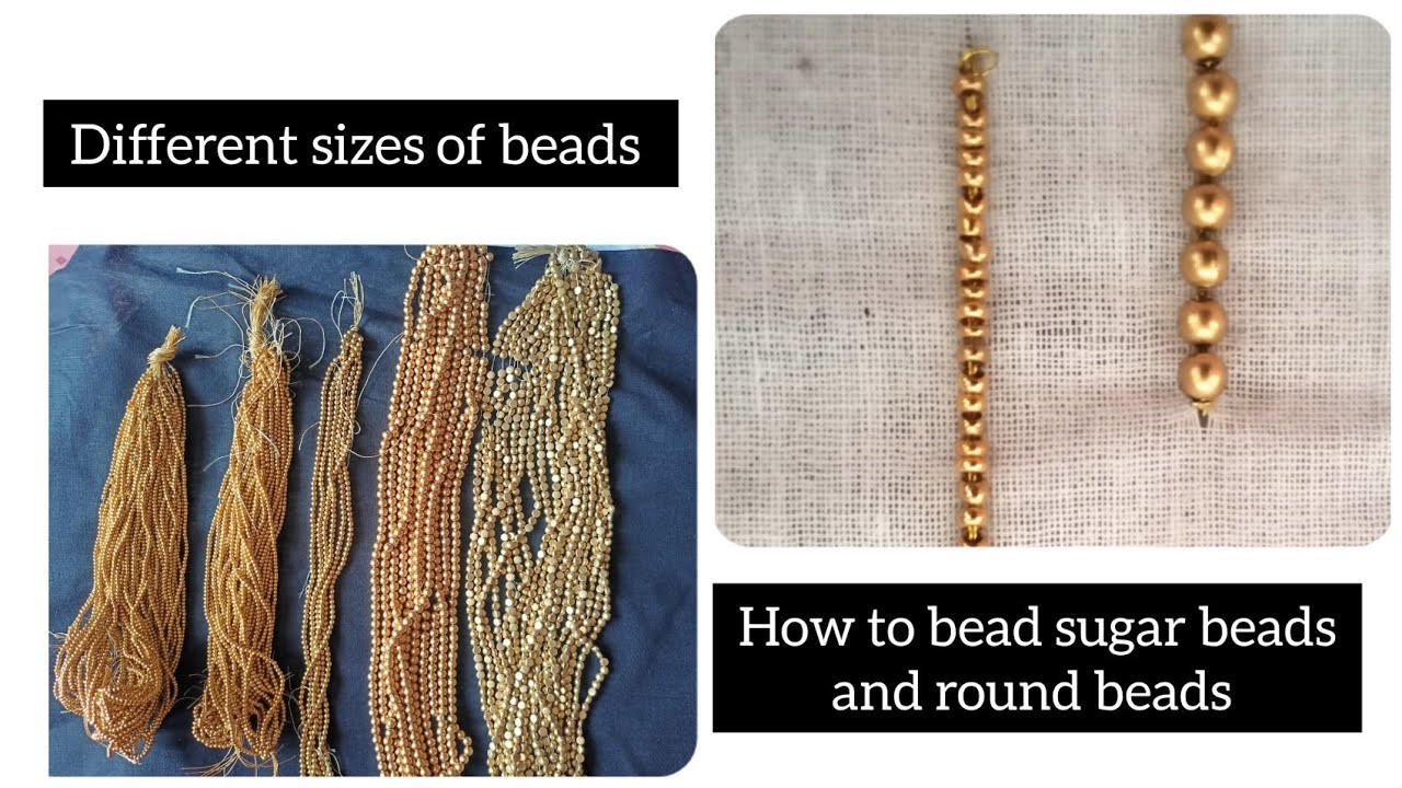 Beading sugar beads and round beads -Tutorial 3|Different sizes of round beads