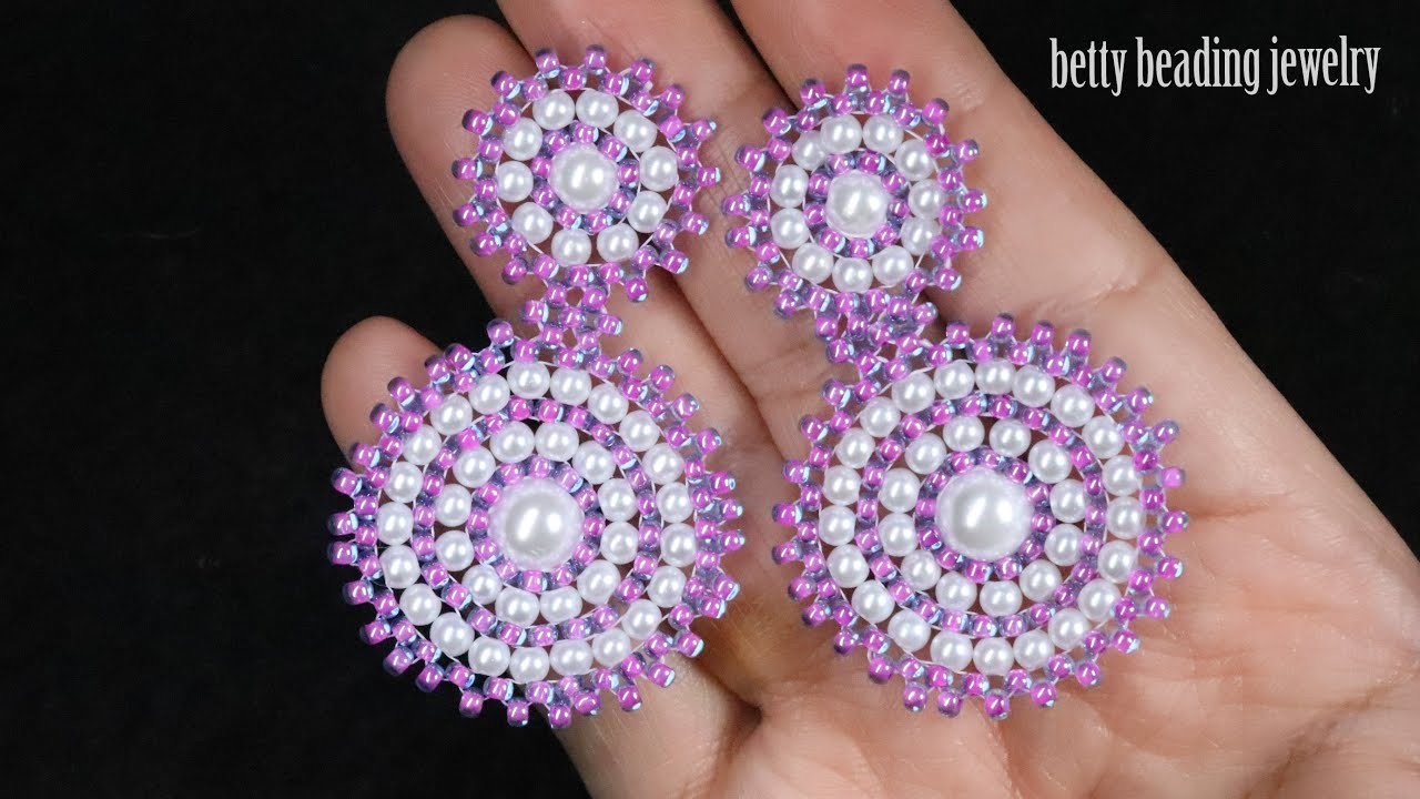 Beautiful and super quick and easy to make beaded earring for beginners .How to make beaded jewelry?