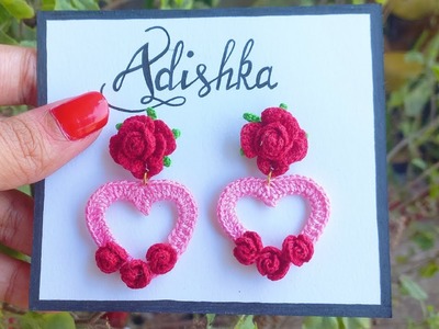 Beautiful ???????? Crochet Rose Earrings for Valentine's Day | çok sevimli küçük tığ işi hediye #tutorial