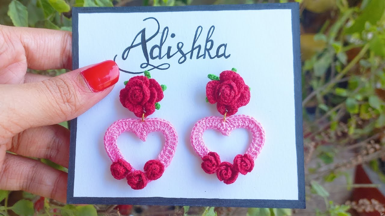 Beautiful ???????? Crochet Rose Earrings for Valentine's Day | çok sevimli küçük tığ işi hediye #tutorial